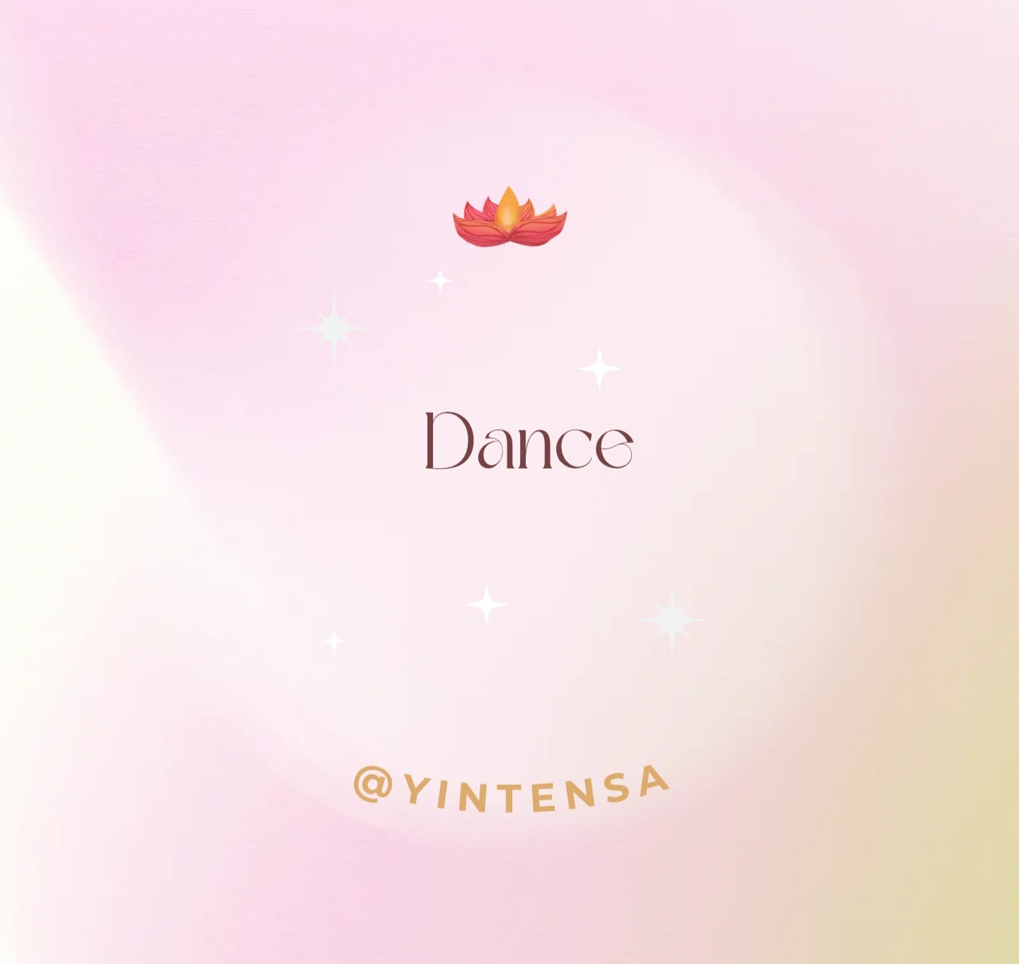 Arte da Yintensa com uma flor de lótus e a palavra Dance
